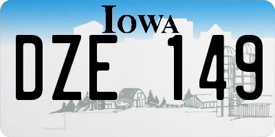 IA license plate DZE149