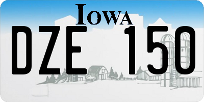 IA license plate DZE150
