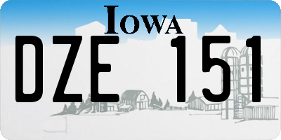 IA license plate DZE151