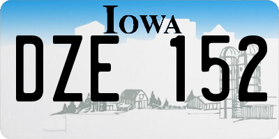 IA license plate DZE152