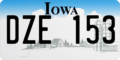 IA license plate DZE153