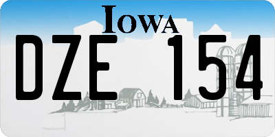 IA license plate DZE154