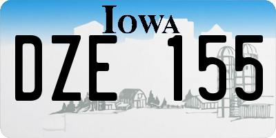 IA license plate DZE155