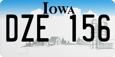 IA license plate DZE156