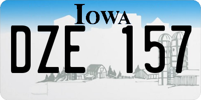 IA license plate DZE157