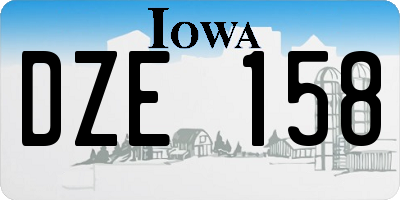 IA license plate DZE158