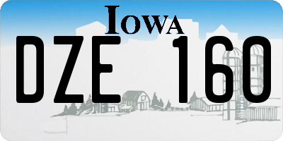 IA license plate DZE160