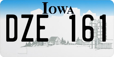 IA license plate DZE161