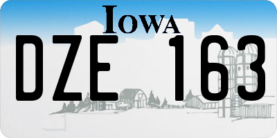 IA license plate DZE163