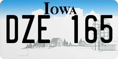 IA license plate DZE165