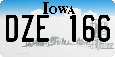 IA license plate DZE166