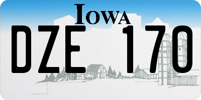IA license plate DZE170