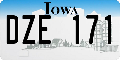 IA license plate DZE171