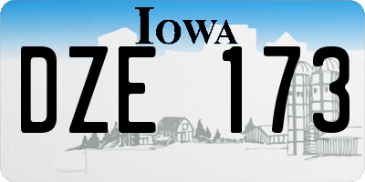 IA license plate DZE173