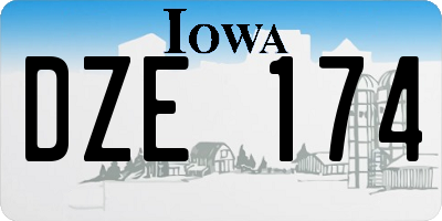 IA license plate DZE174