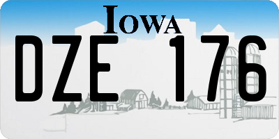 IA license plate DZE176