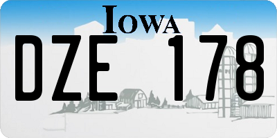 IA license plate DZE178