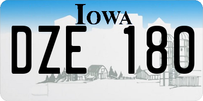 IA license plate DZE180