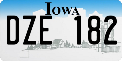 IA license plate DZE182