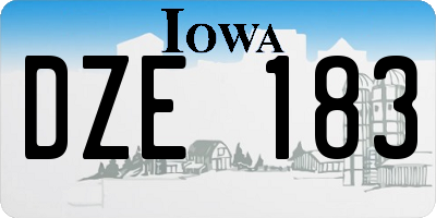 IA license plate DZE183