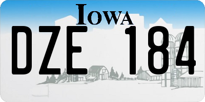 IA license plate DZE184