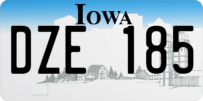 IA license plate DZE185