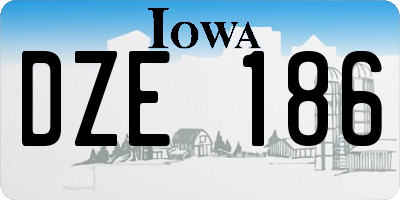 IA license plate DZE186