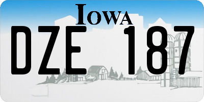 IA license plate DZE187