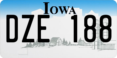 IA license plate DZE188