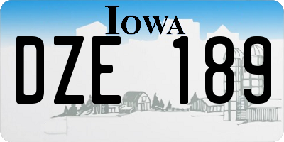 IA license plate DZE189