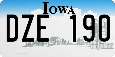 IA license plate DZE190