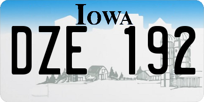 IA license plate DZE192