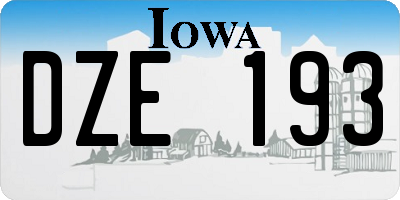 IA license plate DZE193