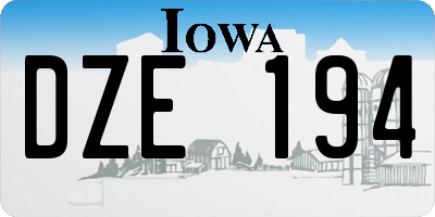 IA license plate DZE194