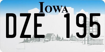 IA license plate DZE195