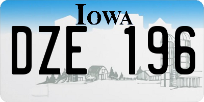 IA license plate DZE196