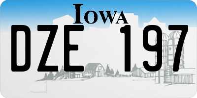 IA license plate DZE197