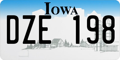 IA license plate DZE198