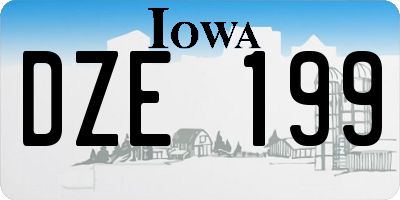 IA license plate DZE199