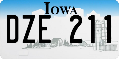 IA license plate DZE211