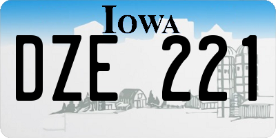 IA license plate DZE221