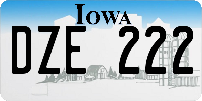 IA license plate DZE222