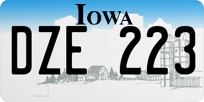 IA license plate DZE223