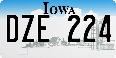 IA license plate DZE224