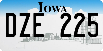 IA license plate DZE225