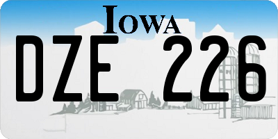 IA license plate DZE226