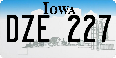 IA license plate DZE227