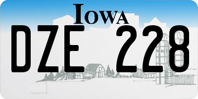 IA license plate DZE228