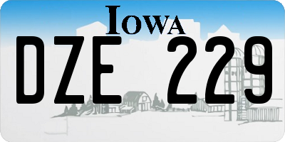 IA license plate DZE229