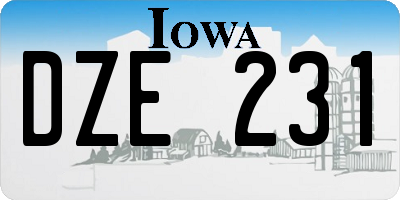 IA license plate DZE231